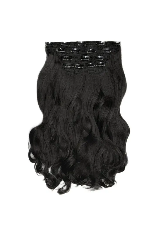 Lullabellz Super Thick 22" 5 Piece Curly Clip In Extensions in Natural Black Natural Black