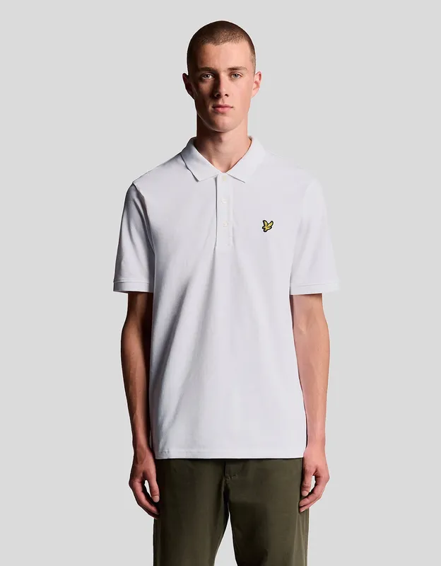 Lyle And Scott Men's Cotton Polo Shirt - White - Size: 38