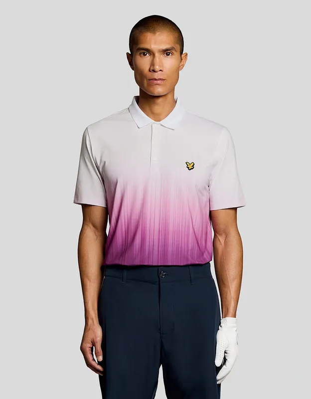 Lyle And Scott Men's Gradient Polo Shirt - White - Size: M