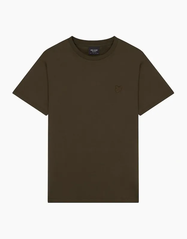 Lyle and Scott Men's Lyle & Scott Branded Chest Logo Olive T-Shirt - Black - Size: 44
