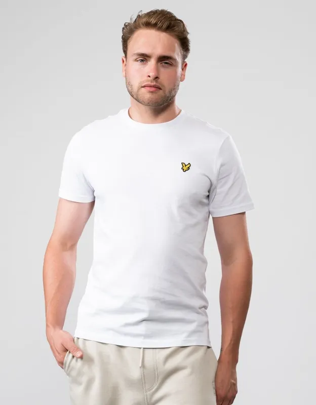 Lyle and Scott Men's Lyle & Scott Plain Mens T-Shirt - 626 White - Size: 38/Regular