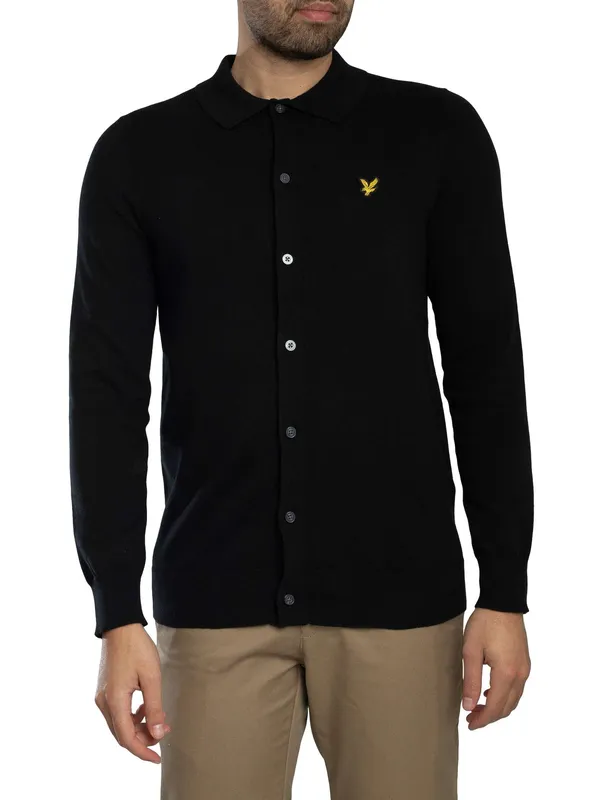 Lyle & Scott Cotton Knitted Shirt - Jet Black