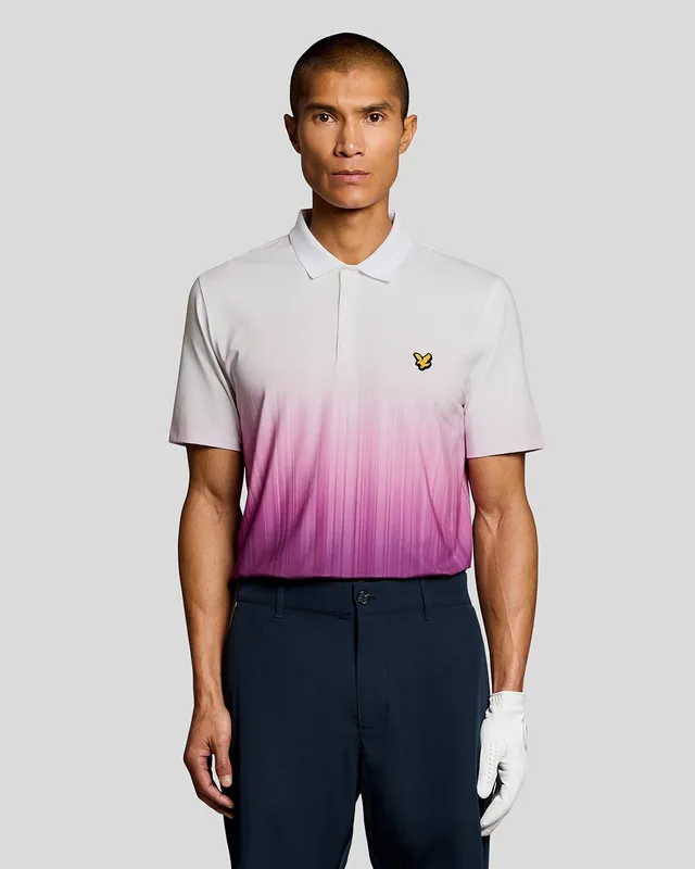 Lyle & Scott Men's Golf Gradient Polo Shirt in Purple