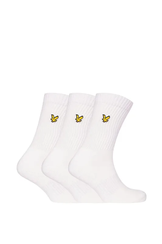 Lyle & Scott Men's Hamilton 3 Pack Socks White White One Size