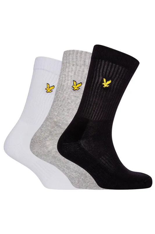 Lyle & Scott Men's Hamilton 3 Pack Sports Socks Black / Grey Marl / Bright White Multicolor One Size