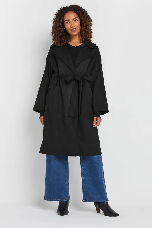 M&Co Women's Faux Suede Jacket in Black Size: 14 - Black