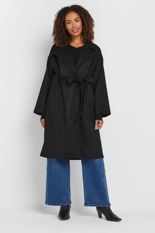 M&Co Women's Faux Suede Jacket in Black Size: 16 - Black