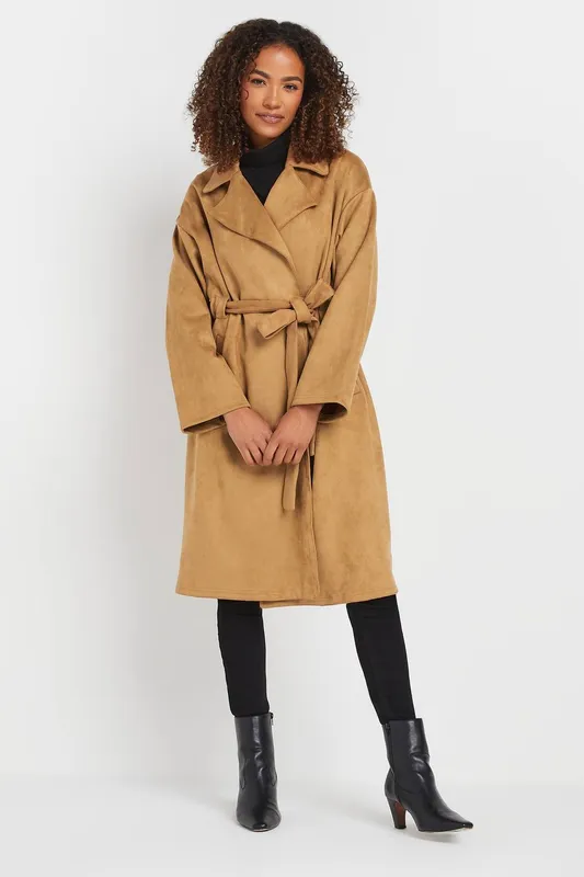 M&Co Women's Faux Suede Jacket in Brown Size: 16 - Brown