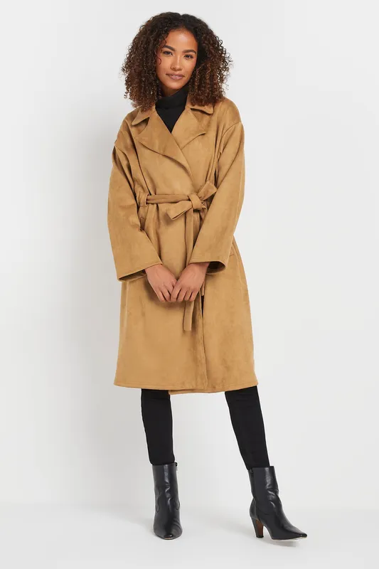M&Co Women's Faux Suede Jacket in Brown Size: 20 Brown