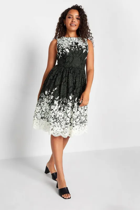M&Co Women's Midi Dress in Black Size: 8 Black