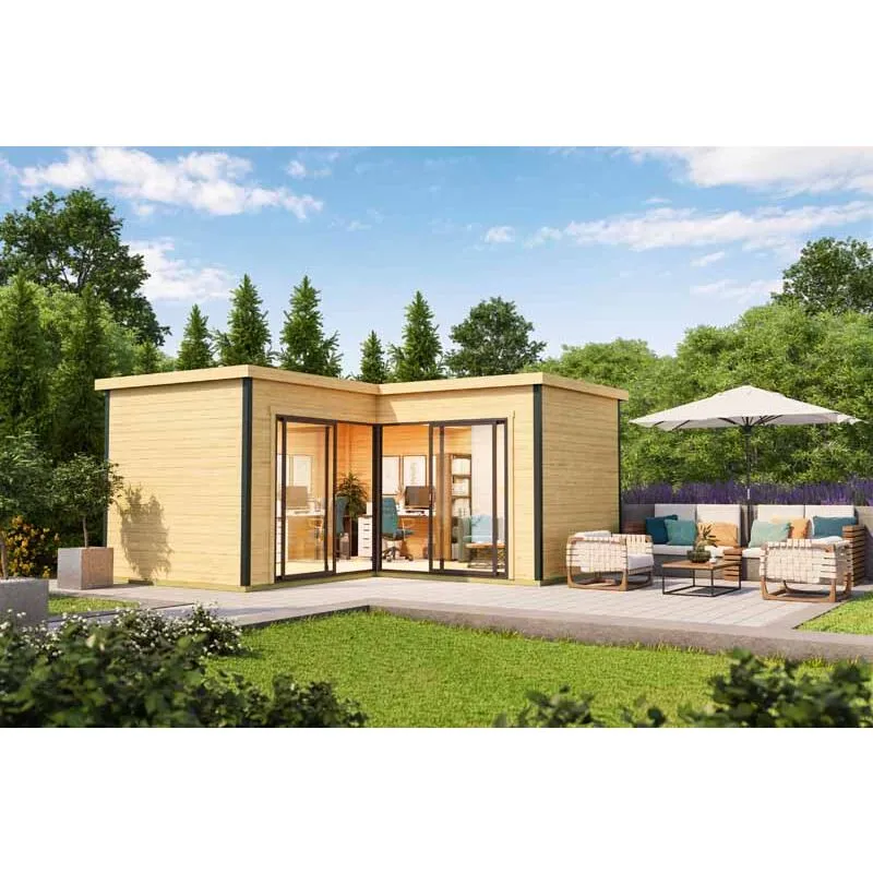 Lasita Maja Ltd Domeo 6 Al pack Iso-Log Cabin - L500xW509.3xH250.8 cm in Brown Brown