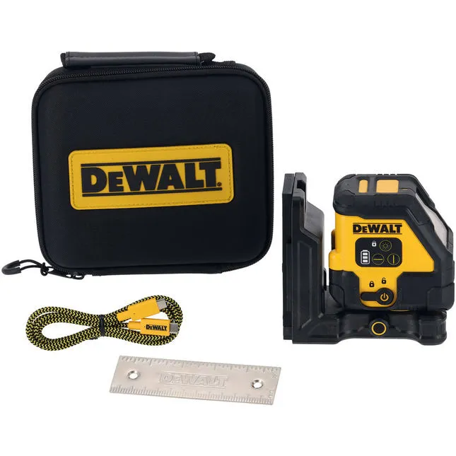 DeWalt USB Rechargeable Cross Line Red Beam Laser Level