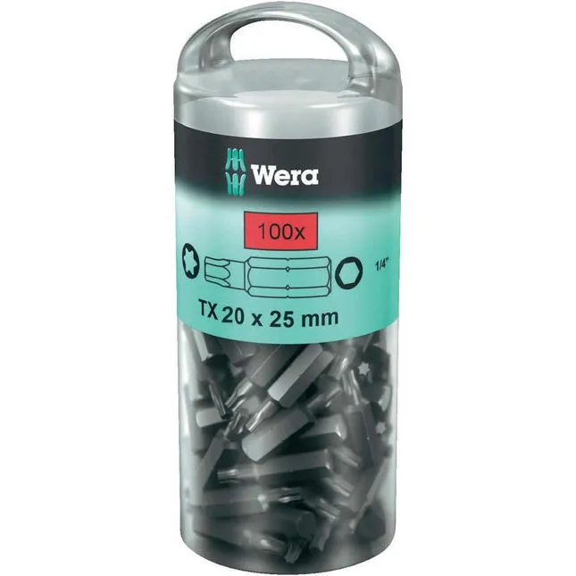 Machine Mart Xtra Wera 072448 867/1 Z Torx® 100 Diy Bits TX 20x25