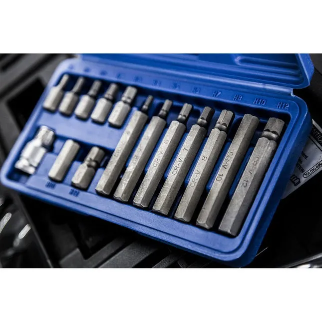 BlueSpot Tools 1513 Hex Bit Set, 15 Piece