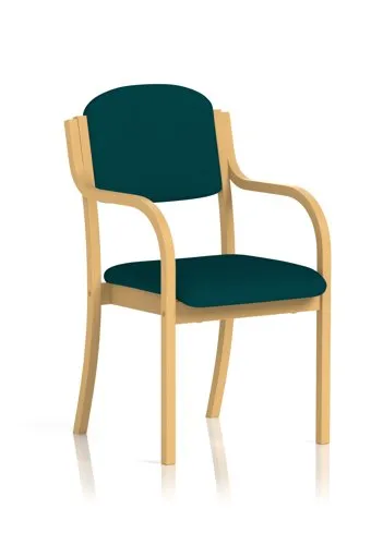 Madrid Visitor Chair Kingfisher Colour With Arms - KCUP03