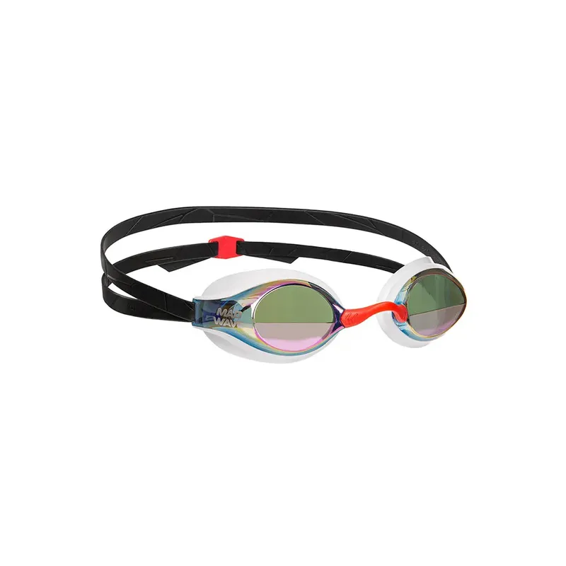 Madwave Record Breaker Rainbow Mirror Swimming Goggles White One Size Men,Women