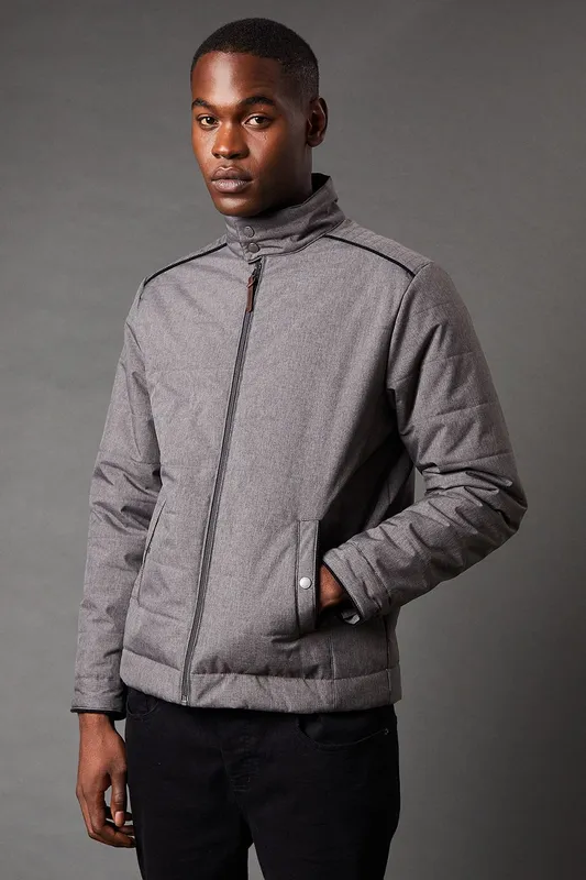 Debenhams Men's Grey Short Padded Jacket Size: XL - Grey