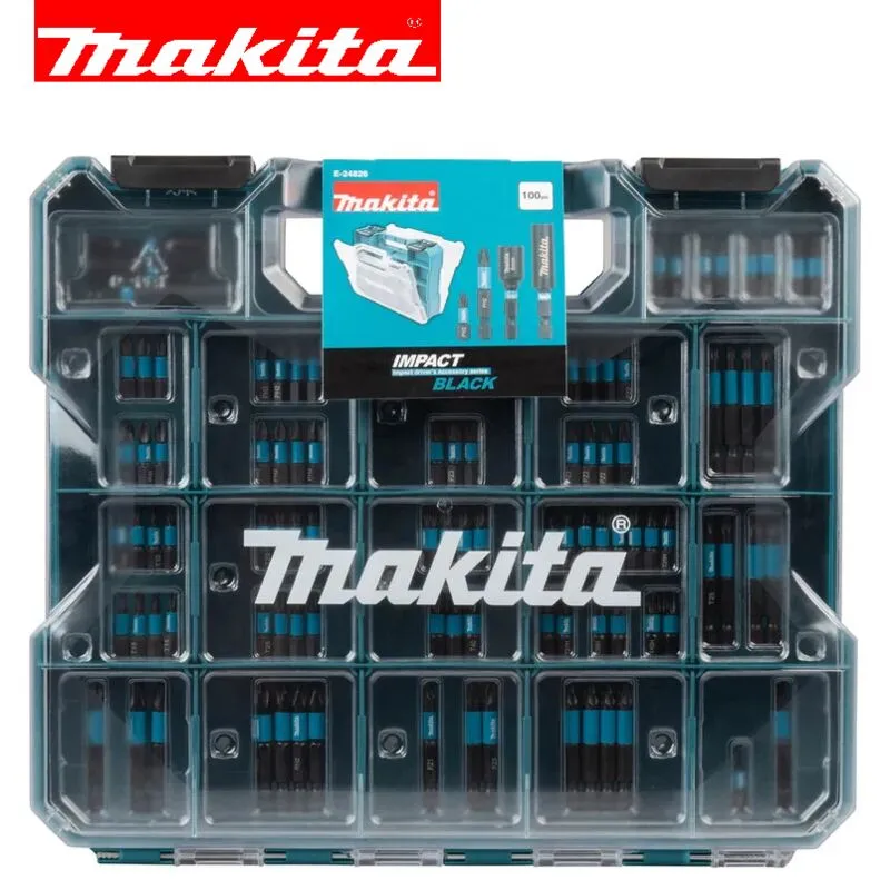 Makita Impact Driver Screwdriver Bit Set PZ2 100pc Black In Organiser E-24826