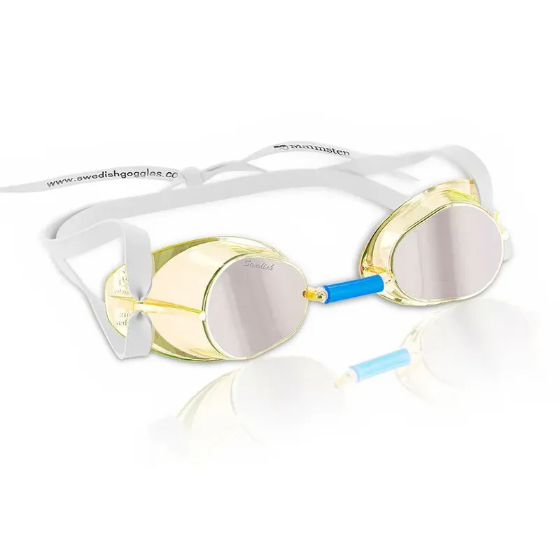 Malmsten Swedish Jewel Mirror Swimming Goggles Yellow One Size Men,Women