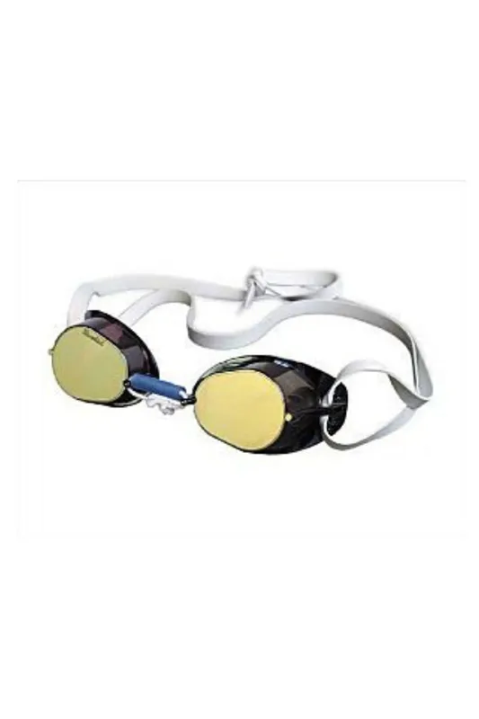 Malmsten Swedish Metallic Mirror Swimming Goggles Gold One Size Men,Women