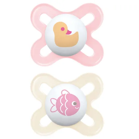 Mam Start Pink Cute Duck & Fish Design 0-2m Pacifier – 2 pcs