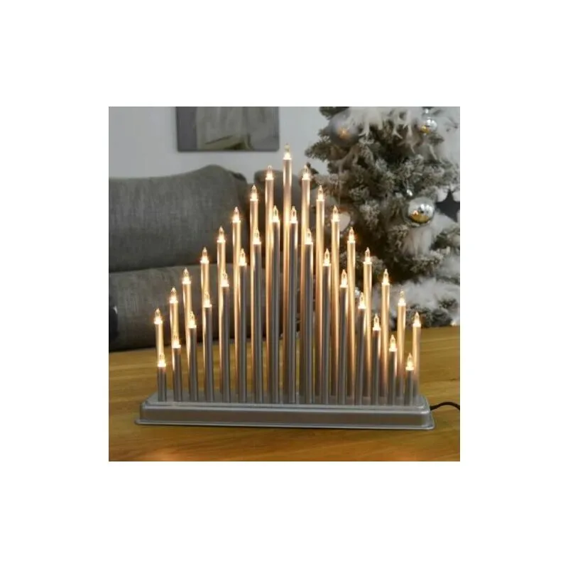 Marco Paul White Christmas Light Up Candle Bridge (33 Pipes)