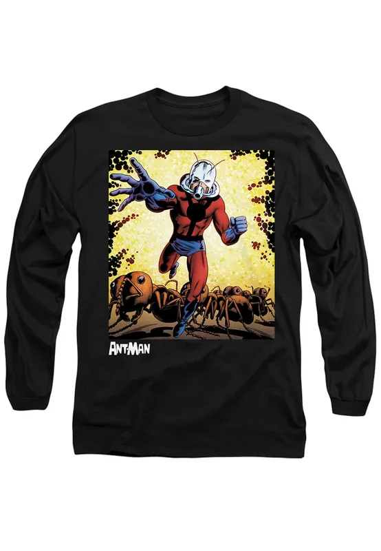 Marvel AntMan Crackle Long Sleeve T-Shirt, Black Size: Medium Black M