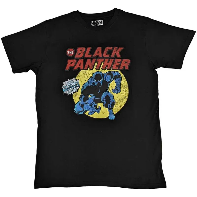 Marvel Black Panther Retro Comic T-Shirt Size: Small Black S