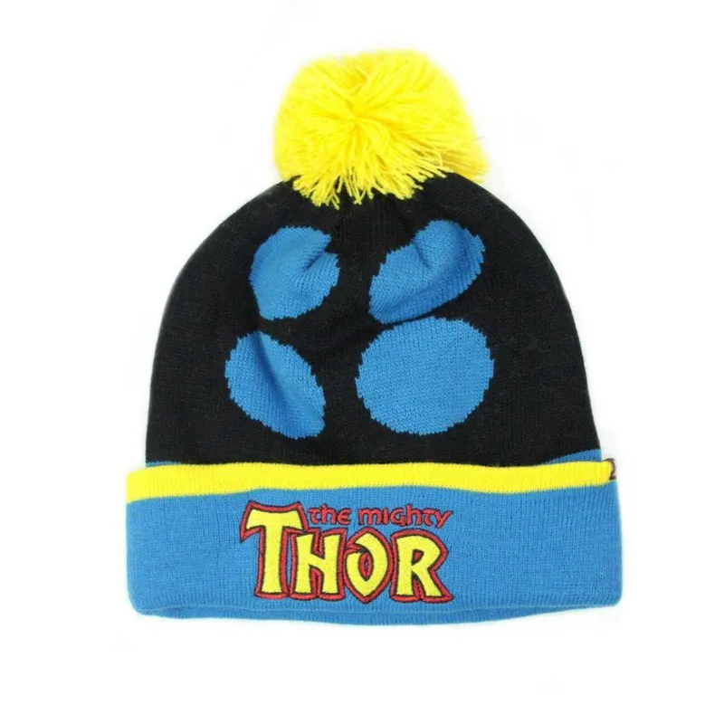 Marvel Bobble Hat Unisex Black Official Merch Black One Size female