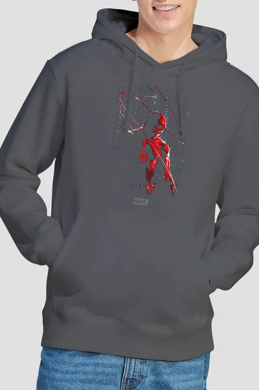 Marvel Daredevil Rain Hoodie in Grey Size: XL Grey XL