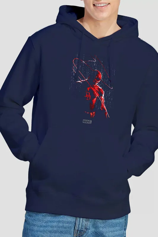 Marvel Daredevil Rain Hoodie in Navy Size: XL Navy XL