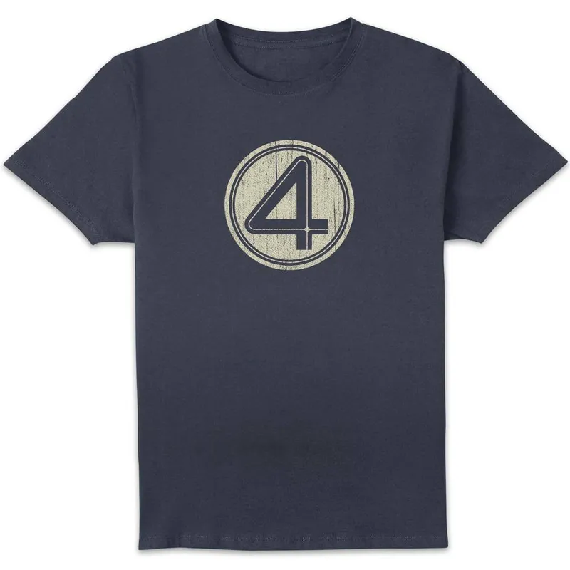 Marvel Fantastic Four Distressed Symbol Unisex T-Shirt - Navy Size: 2XL Navy