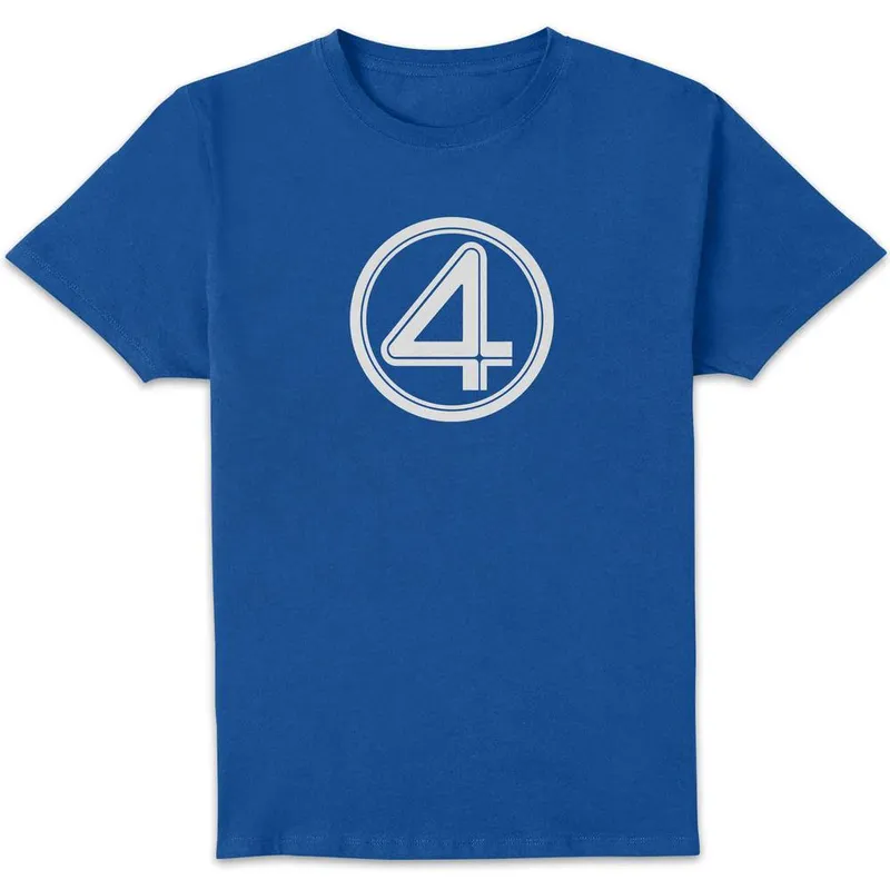 Marvel Fantastic Four Symbol Unisex T-Shirt - Blue Size: XL Blue XL