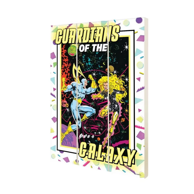 Marvel Guardians Of The Galaxy Galactic Groove - Adem Wood Print - Multicolor