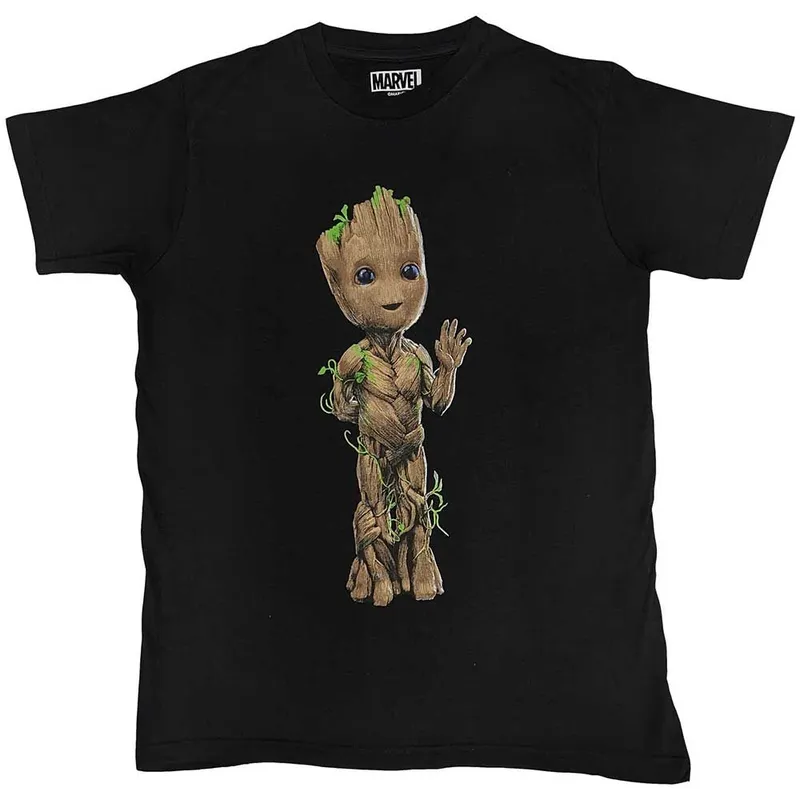 Marvel Guardians Of The Galaxy Groot Wave T-Shirt in Black Size: Small Black S
