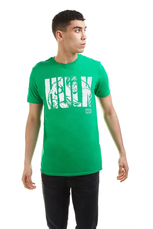 Marvel Hulk Text T-Shirt in Green Size: XL Green XL