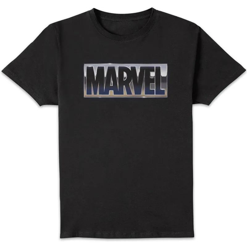 Marvel Metallic Logo Unisex T-Shirt - Black Size: 3XL Black 3XL