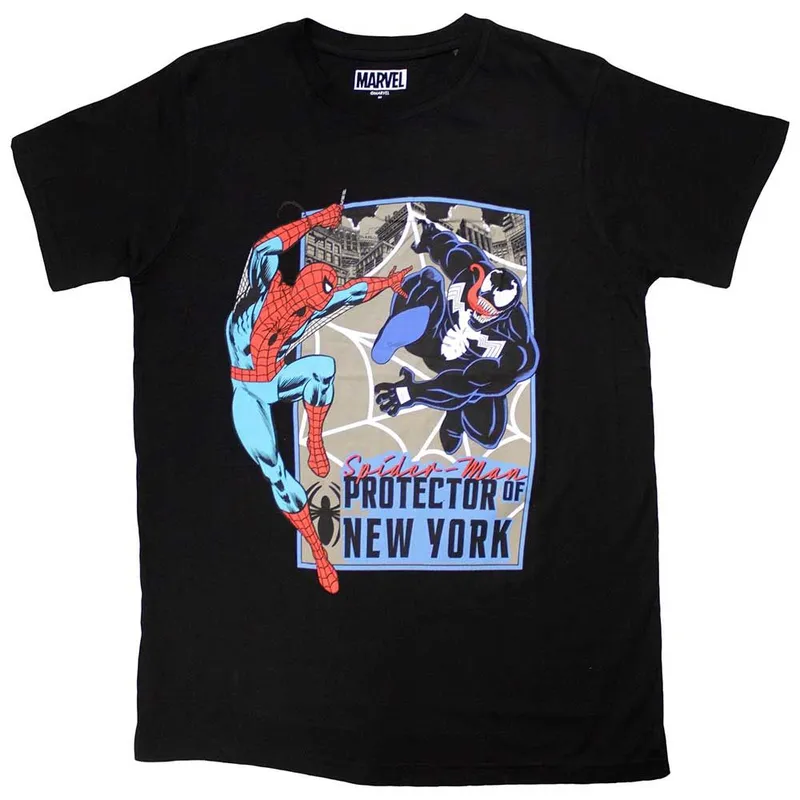 Marvel Spiderman Protector Of New York T-Shirt in Black Size: 2XL Black 2XL