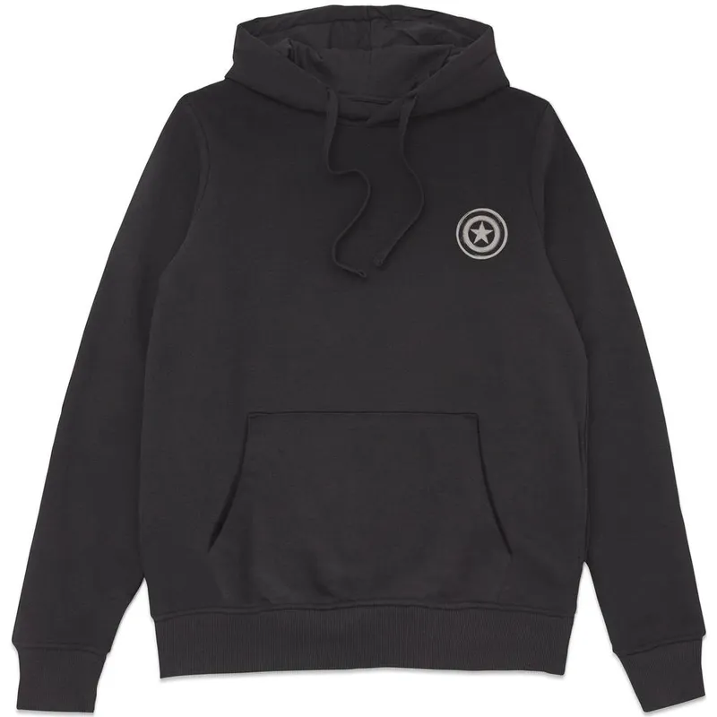 Marvel Unisex Captain America Linocut Hoodie - Black Size: Small - Black