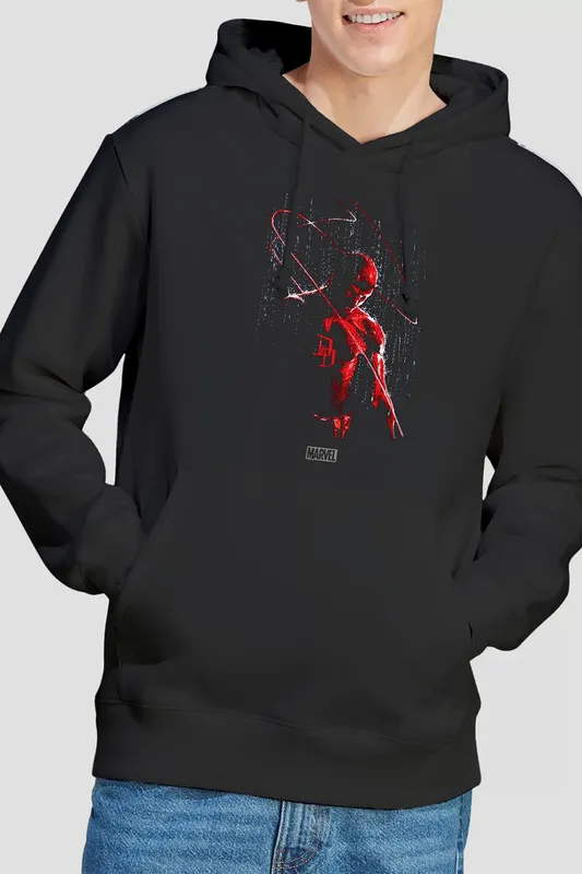 Marvel Unisex Daredevil Rain Hoodie in Black Size: 2XL - Black