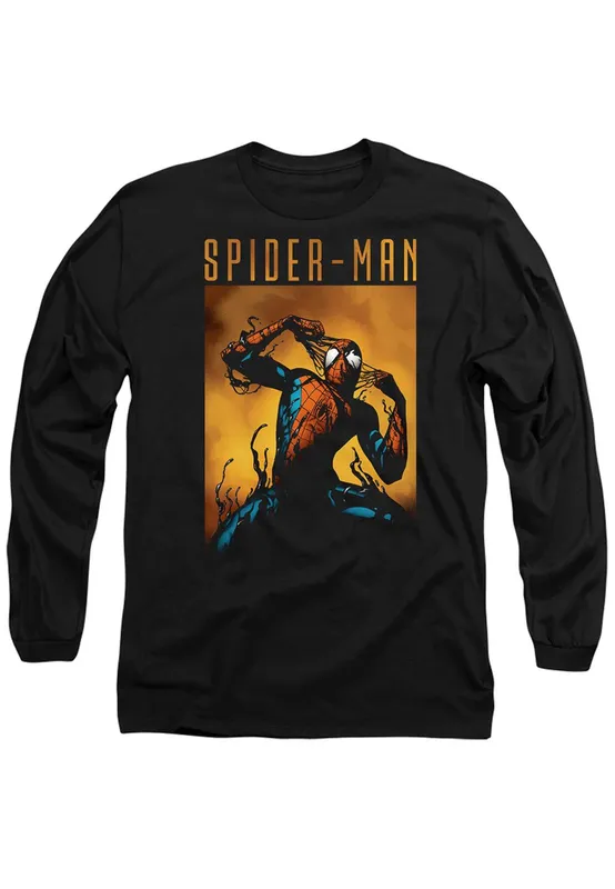 Marvel Unisex SpiderMan Creeping Venom Long Sleeve T-Shirt, Black Size: XL - Black