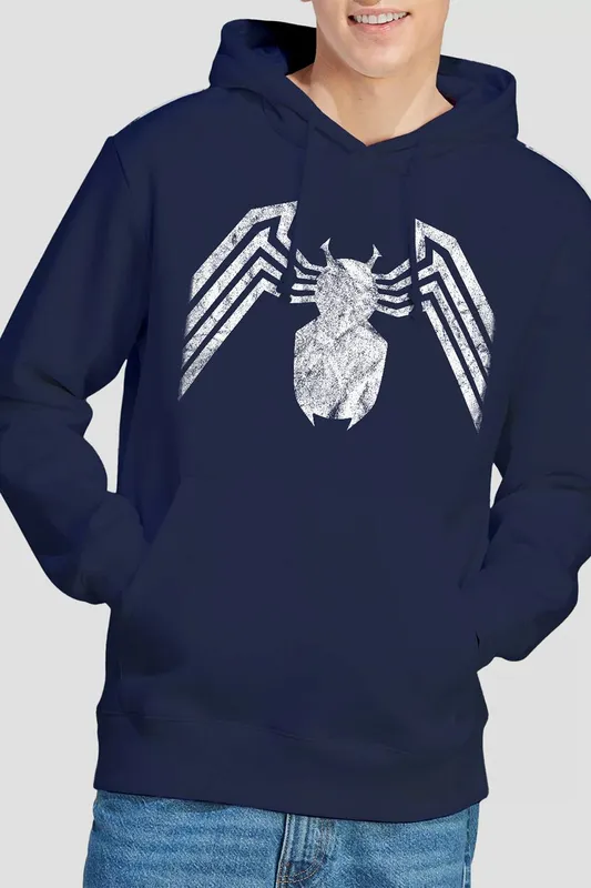 Marvel Venom Emblem Hoodie in Navy Size: XL Navy XL