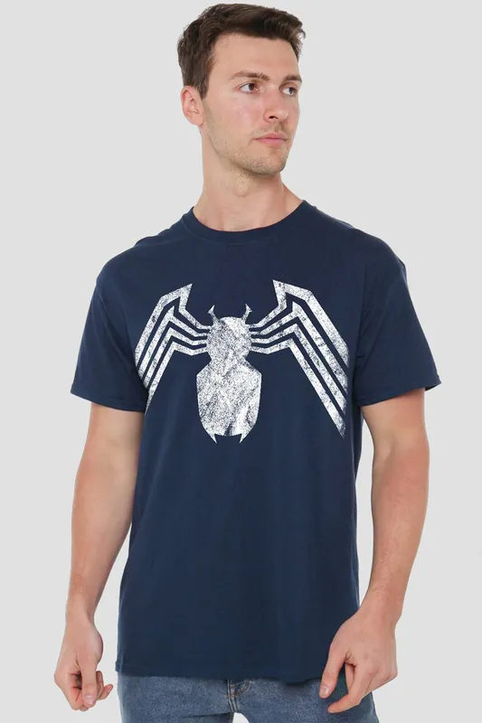 Marvel Venom Emblem T-Shirt in Navy Size: 3XL Navy 3XL