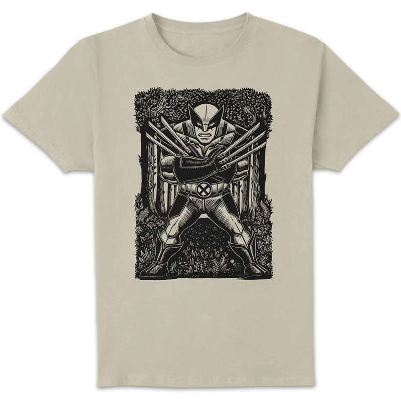 Marvel Wolverine Line Art Unisex T-Shirt - Cream Size: Small Cream