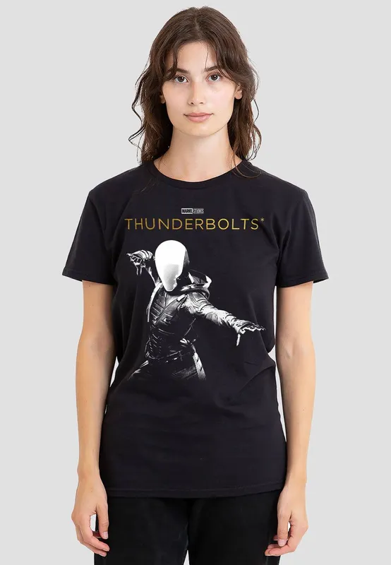Marvel Women's Thunderbolts Ghost Highlight T-Shirt, in Black Size: Medium Black female