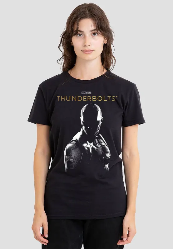 Marvel Women's Thunderbolts John Walker Highlight T-Shirt, Black Size: Medium - Black