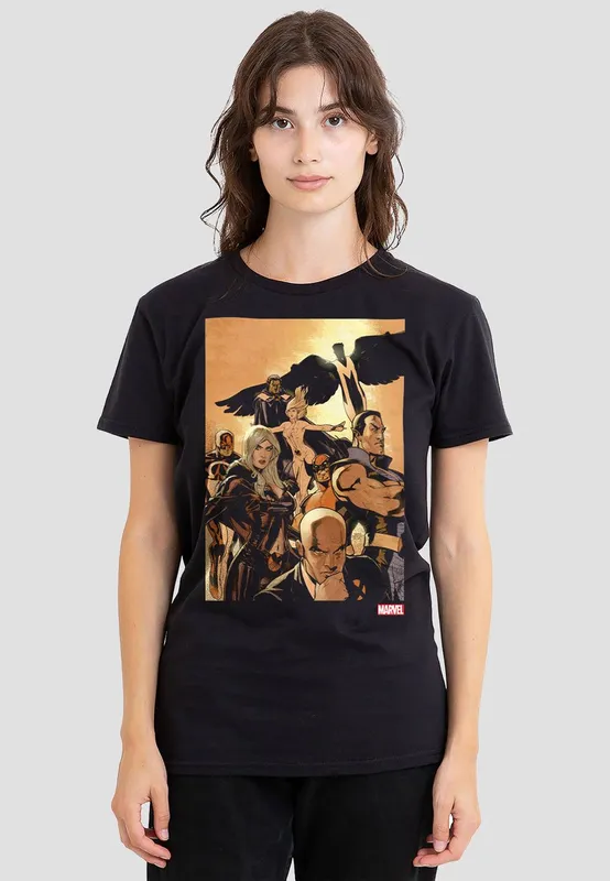 Marvel Women's XMen Team Cover T-Shirt, Black Size: Small - Black
