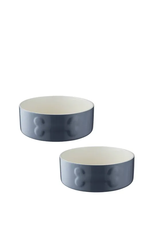 Mason Cash 2 Pack Colour Mix Grey Dog Bowl Grey female