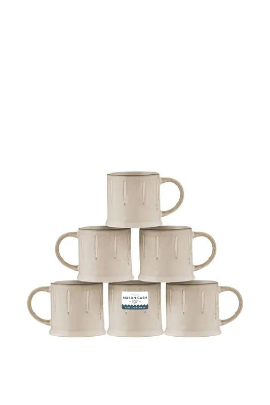 Mason Cash Originals Reactive Set of 6 Mugs in Cream - Cream - Size: One Size