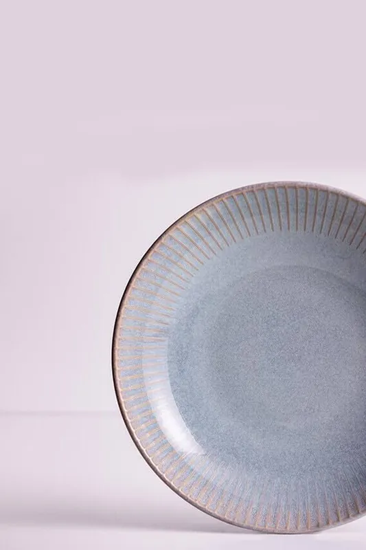 Mason Cash Set of 4 Reactive Linear Pasta Bowl 23cm Grey - Grey